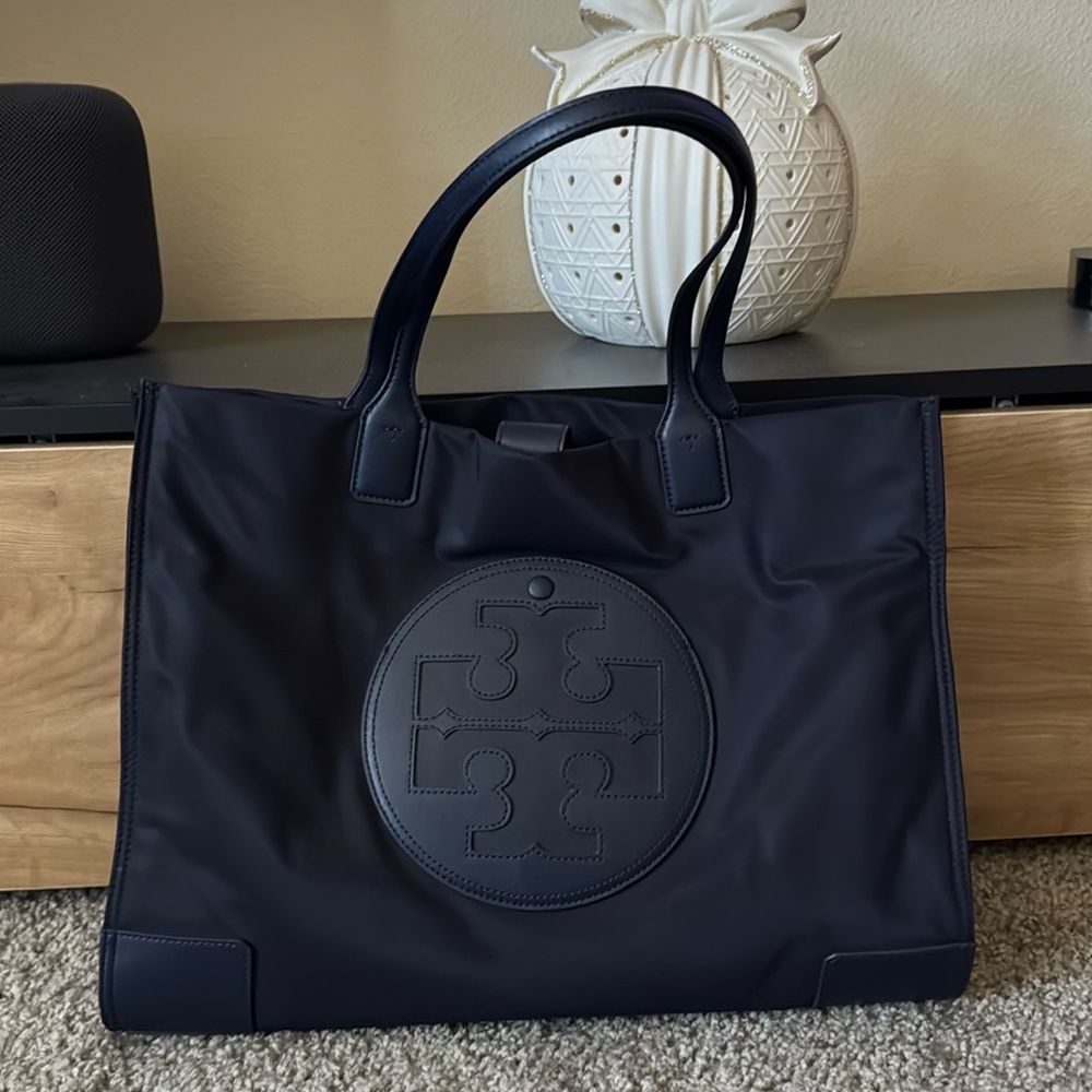 Authentic Tory Burch Navy Blue Ella Tote